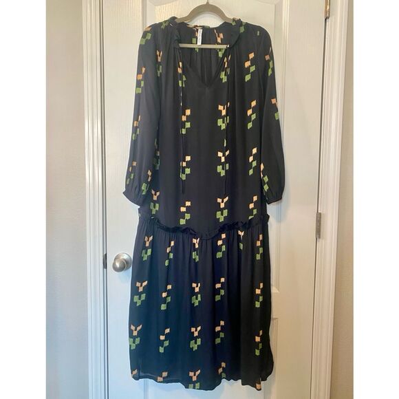 Rachel Pally Black Midi Dress with Floral Accents - Picture 2 of 13